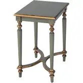 Tyler 18" Side Table with 4 Way Match Veneer Inlay in Pastel Green
