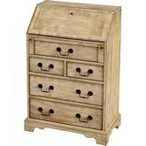 Danforth 5 Drawer Secretary in Antique Beige Finish