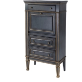 Wordsworth 4 Drawer Secretary with Drop Front in Blue Finish Wood