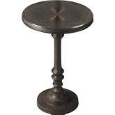 Tanya Metal Pedestal Side Table in Light Bronze Cast Aluminum