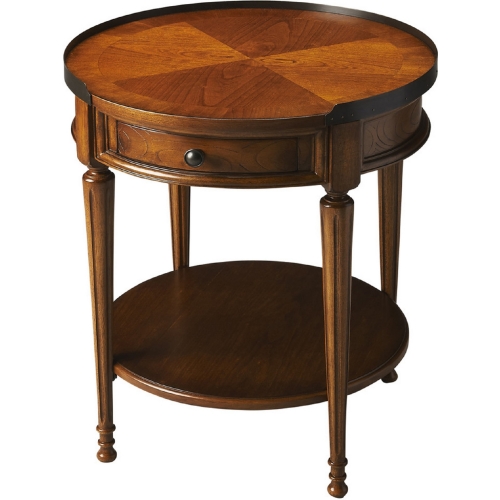 Sampson Olive Ash Burl Accent Table