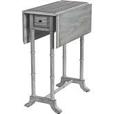 Darrow Drop Leaf Side Table in Powder Gray Finish Wood