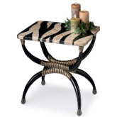 Heritage Accent Table in Multicolor Resin & Fossil Stone