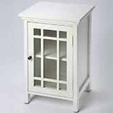Baxter Chest Side Table in Gloss White & Glass