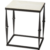 Metalworks Side Table in Iron & Marble