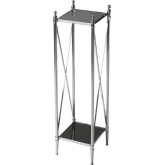 Modern Expressions Pedestal Plant Stand in Aluminum, Glass & Iron