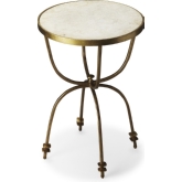 Metalworks Accent Table in Iron & Marble
