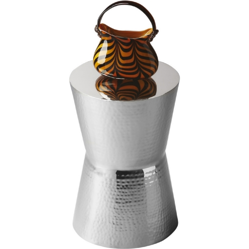 Dimple Silver Metal Accent Table