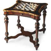 Heritage Game Table in Wood w/ Pen Shell Inlays