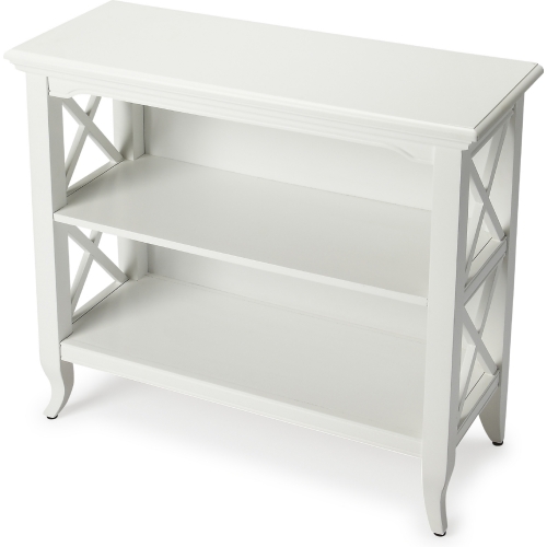 Newport Glossy White Low Bookcase