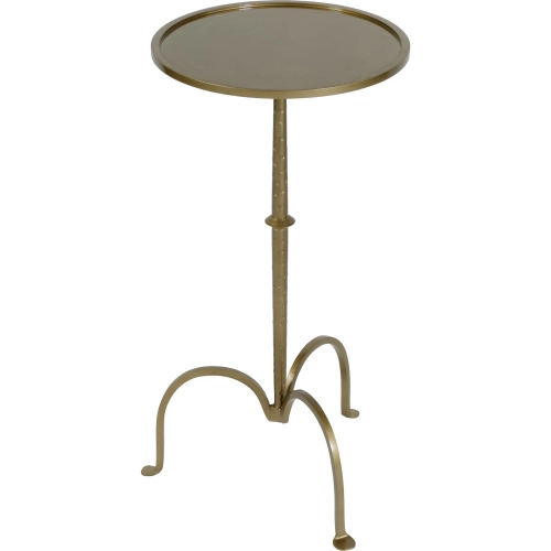 Founders 11.5" Round Pedestal Side Table in Antique Gold Iron