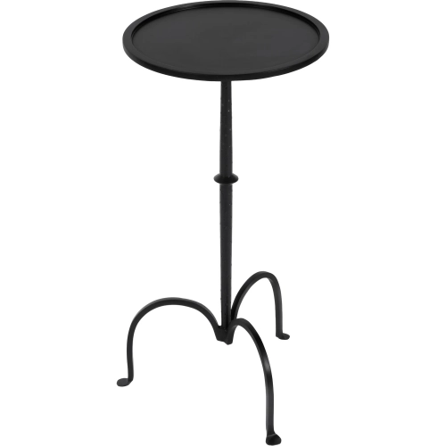 Founders 11.5" Round Pedestal Side Table in Bronze Black Iron