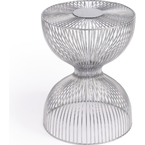 Nicholas End Table in Nickel Plated Finish Metal