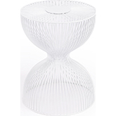 Nicholas End Table in White Metal