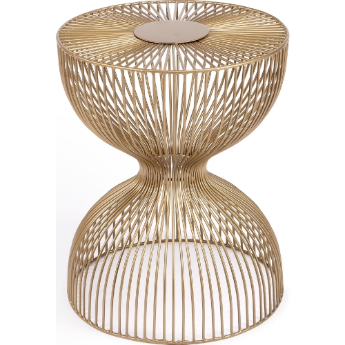 Nicholas End Table in Polished Gold Metal
