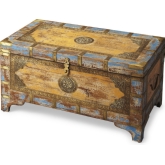 Nador Painted Brass Inlay Storage Trunk
