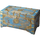 Neela Painted Brass Inlay Storage Trunk
