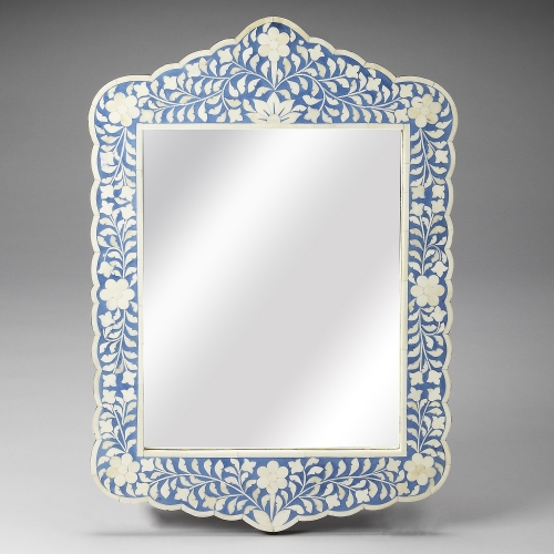 Bone Inlay & Blue Wall Mirror