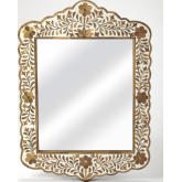 Vivienne Wall Mirror in Wood & Bone Inlay