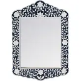 Vivienne 20"W x 28"H Vertical Wall Mirror in Navy Blue Floral