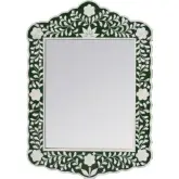 Vivienne 20"W x 28"H Vertical Wall Mirror in Green Floral