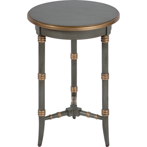 Isla 16" Round Wood 3 Leg Side Table in Pastel Green