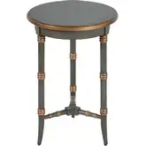 Isla 16" Round Wood 3 Leg Side Table in Pastel Green