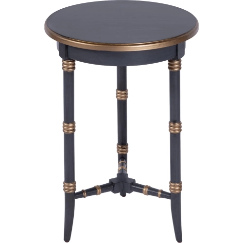 Isla 16" Round Wood 3 Leg Side Table in Pastel Blue