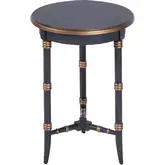 Isla 16" Round Wood 3 Leg Side Table in Pastel Blue