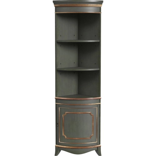 Dowling Quarter Round Corner Cabinet in Pastel Green Wood