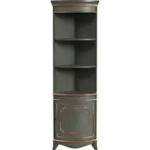 Dowling Quarter Round Corner Cabinet in Pastel Green Wood