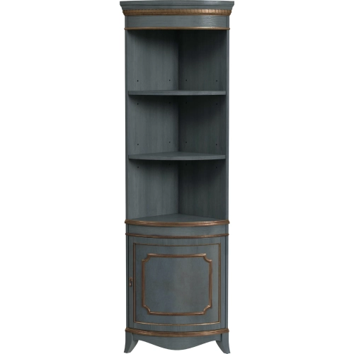 Dowling Quarter Round Corner Cabinet in Pastel Blue Wood