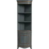 Dowling Quarter Round Corner Cabinet in Pastel Blue Wood