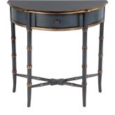 Skilling Demilune 1 Drawer Console Table in Blue Wood