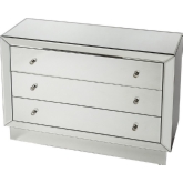 Emma 3 Drawer Chest in Clear Mirror
