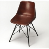Inland Brown Leather Side Chair