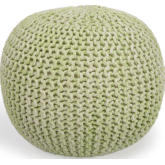 Pincushion Pouf in Green Woven Fabric
