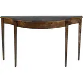 Chester 54" Demilune Traditional Console Table in Brown Wood