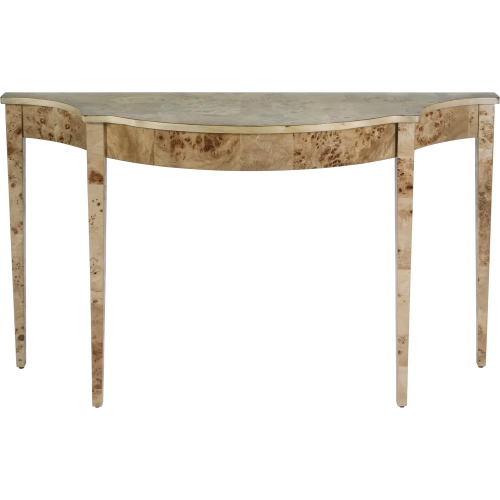 Chester 54" Demilune Traditional Console Table in Light Brown Wood
