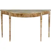 Chester 54" Demilune Traditional Console Table in Light Brown Wood
