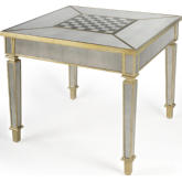 Celeste Game Table in Antique Mirror & Antique Pewter