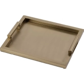 Morante Serving Tray with Handles in Brushed Gold Stainless Steel
