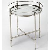 Crosby End Table in Stainless Steel & Mirror