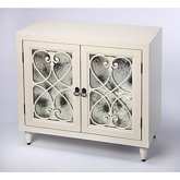 Finney Chest in Off White Wood & Antique Mirror Glass