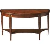 Astor Olive Ash Burl Demilune Console Table