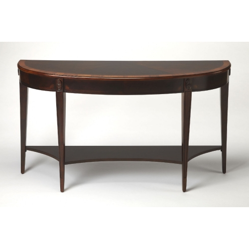 Astor Demilune Console Table in Hand Rubbed Nutmeg Finish