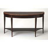 Astor Demilune Console Table in Hand Rubbed Nutmeg Finish
