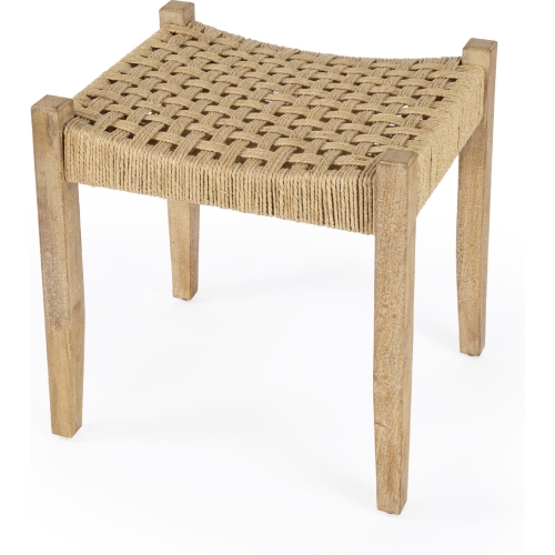 Garner Stool in Mango Wood & Woven Jute