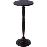 Landon 10" Outdoor Round Pedestal Side Table in Bronze Metal