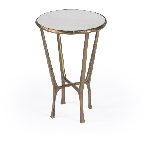 Switlania Side Table in White Marble & Gold